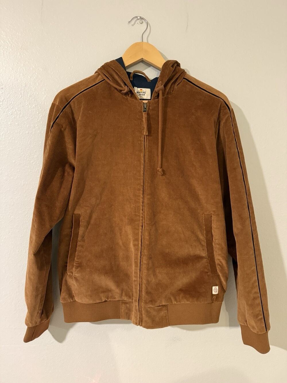 Marine Layer Soren Hooded Corduroy Zip Jacket Chestnut, Mens S, NWT, gorpcore